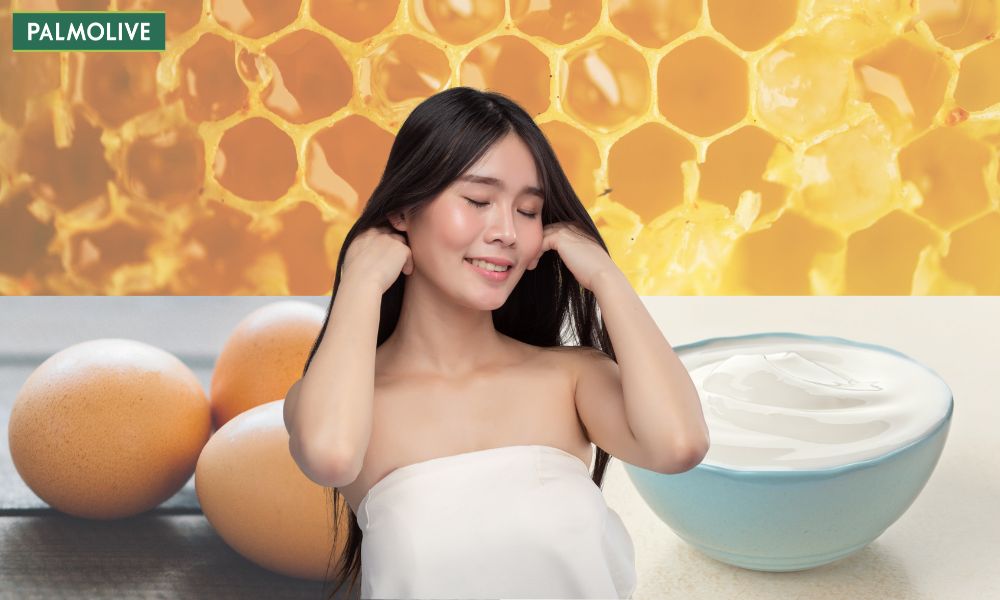 Hỗn hợp trứng, mật ong và sữa chua cung cấp đa dạng dưỡng chất, giúp tóc chắc khỏe, suôn mượt