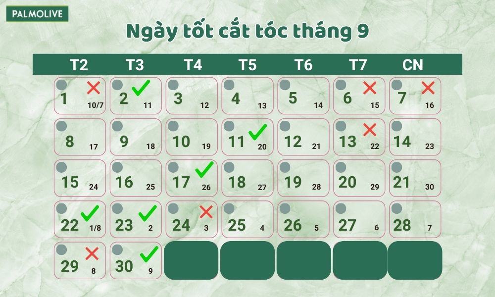 Lịch Cắt Tóc Tháng 9/2025 Chi Tiết, Đón Nhiều May Mắn, Tài Lộc