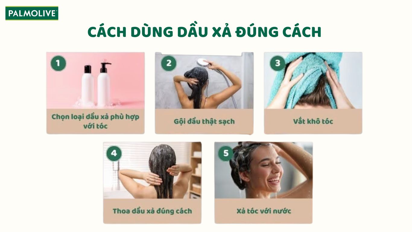 Cụ thể các bước trong cách dùng dầu xả đúng cách 
