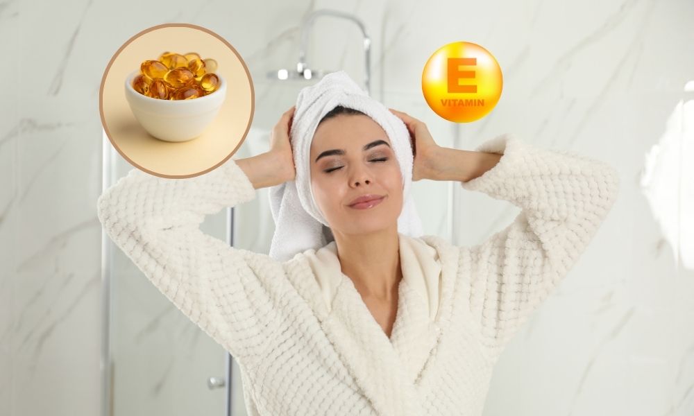 Hấp tóc bằng vitamin E giúp bổ sung độ ẩm, làm mềm mượt và phục hồi tóc hư tổn. 