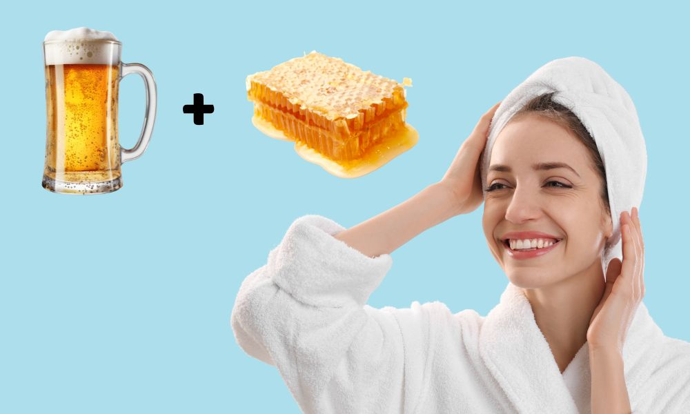 Hấp tóc bằng bia và mật ong giúp tăng độ ẩm và phục hồi tóc khô xơ thiếu sức sống