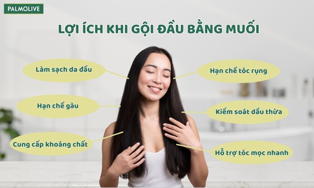 Những lợi ích khi gội đầu bằng muối