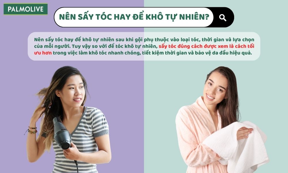 Sấy tóc đúng cách được xem là phương án tối ưu hơn so với để khô tóc tự nhiên