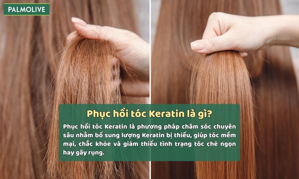 Phục hồi tóc Keratin giúp bổ sung protein keratin, làm cho tóc chắc khỏe và suôn mượt