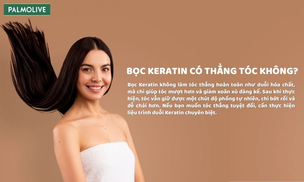Bọc keratin không làm tóc thẳng hoàn toàn mà chỉ giúp giảm độ xoăn